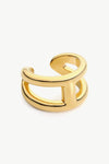 18K Gold Plated Double-Layered Open Ring Rings - Tophatter Daily Deals