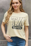 Simply Love Full Size TX 1845 Graphic Cotton Tee Ivory Women's T-Shirts - Tophatter Daily Deals