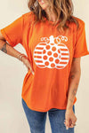 Graphic Round Neck T-Shirt Orange Women's T-Shirts - Tophatter Daily Deals