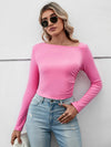 Asymmetrical Neck Long Sleeve T-Shirt Women's T-Shirts - Tophatter Daily Deals