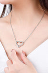 1 Carat Moissanite Heart Pendant Chain-Link Necklace Moissanite - Tophatter Daily Deals