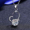 2 Carat Moissanite Heart 925 Sterling Silver Necklace Moissanite - Tophatter Daily Deals