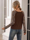 Leopard Twist Front Cold-Shoulder Tee Women's T-Shirts - Tophatter Daily Deals