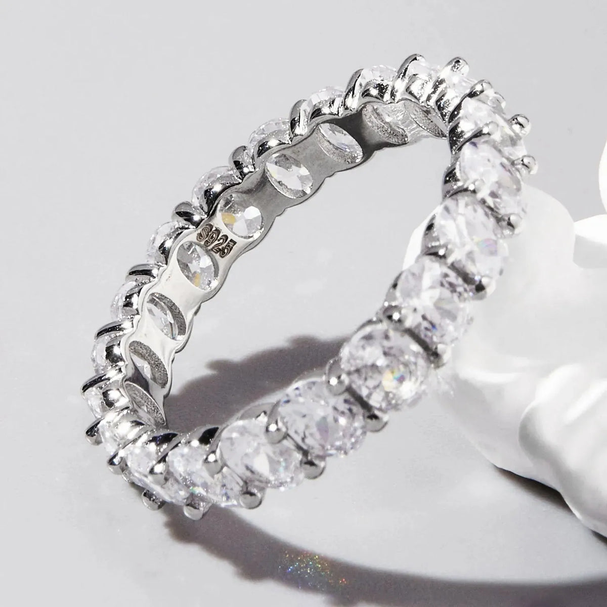 Inlaid Zircon 925 Sterling Silver Ring Rings - Tophatter Daily Deals