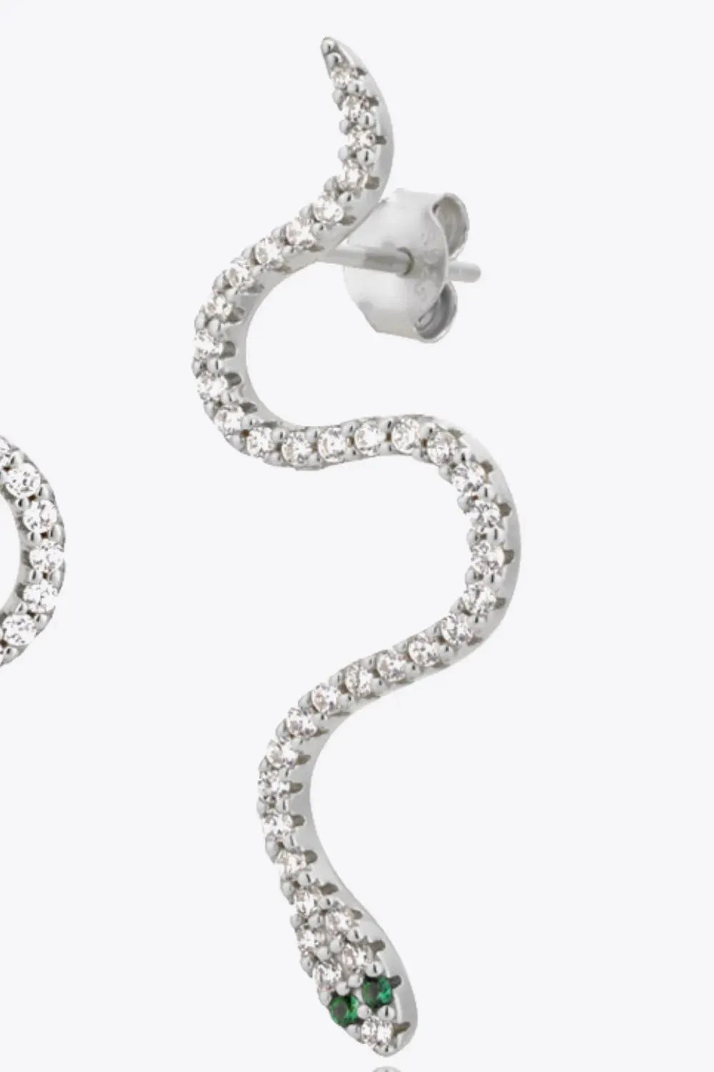 Snake-Shaped 925 Sterling Silver Earrings Earrings - Tophatter Daily Deals