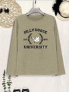 SILLY GOOSE UNIVERSITY Long Sleeve T-Shirt Women's T-Shirts - Tophatter Daily Deals