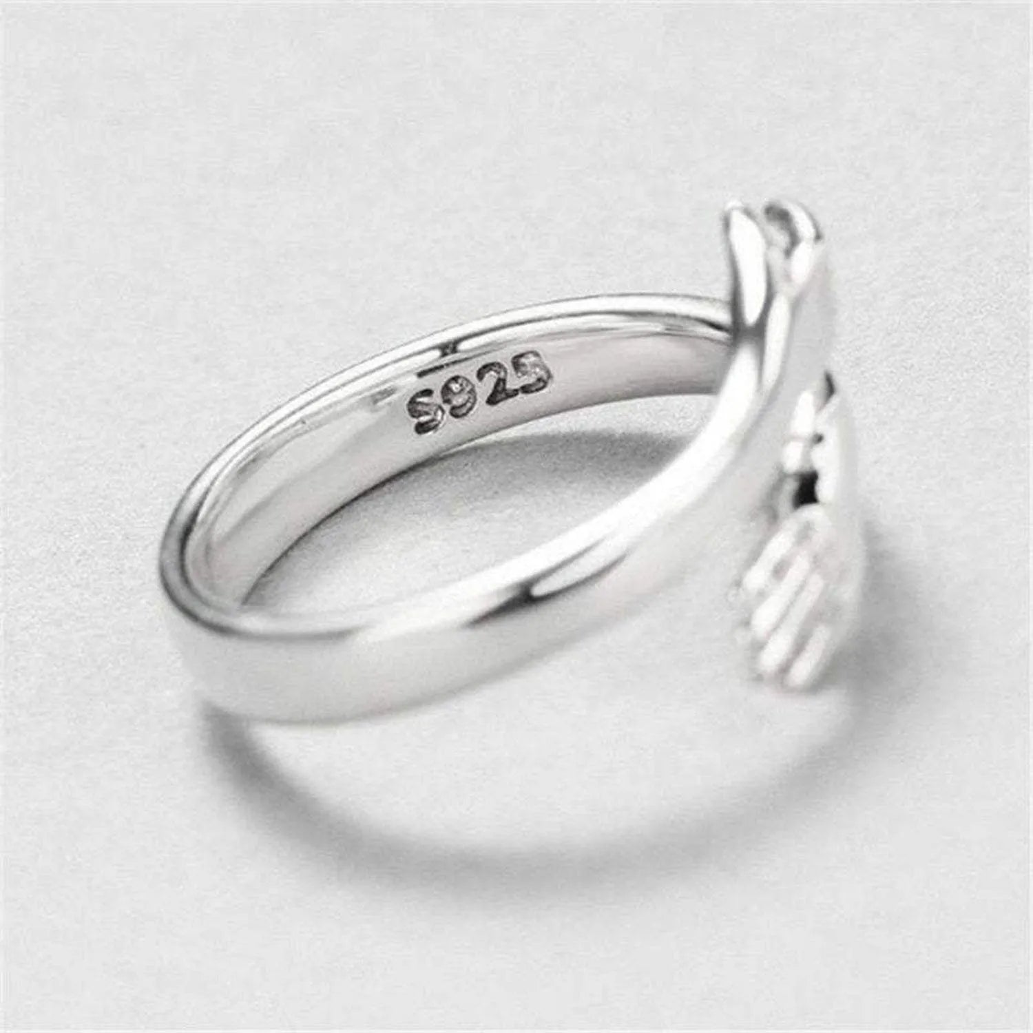 Hug Shape 925 Sterling Silver Bypass Ring Rings - Tophatter Daily Deals