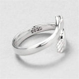 Hug Shape 925 Sterling Silver Bypass Ring Rings - Tophatter Daily Deals