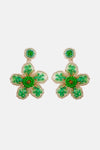 Flower Shape Beaded Dangle Earrings Mid Green One Size Earrings - Tophatter Daily Deals