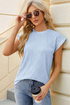 Round Neck Cap Sleeve T-Shirt Women's T-Shirts - Tophatter Daily Deals