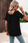 Swiss Dot Puff Sleeve Square Neck Blouse Blouses - Tophatter Daily Deals