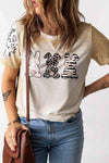 Easter Leopard Rabbit Graphic T-Shirt Women's T-Shirts - Tophatter Daily Deals