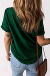 Round Neck Cuffed Short Sleeve Tee Women's T-Shirts - Tophatter Daily Deals