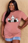 Simply Love Full Size Cat & Pumpkin Graphic Cotton T-Shirt Women's T-Shirts - Tophatter Daily Deals