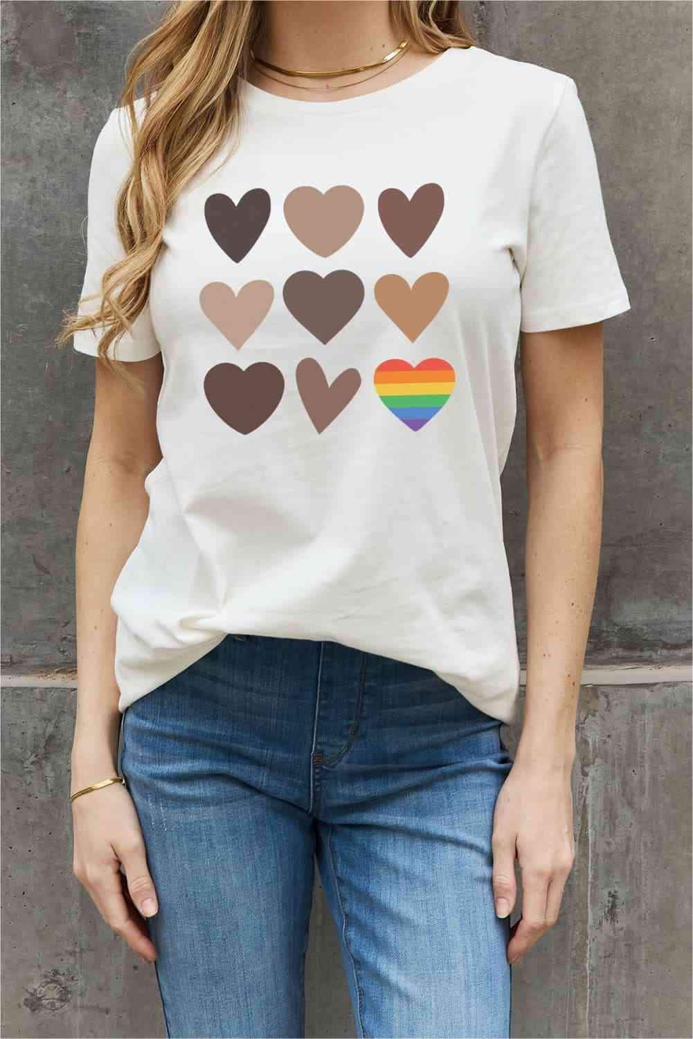 Simply Love Simply Love Full Size Heart Graphic Cotton Tee Women's T-Shirts - Tophatter Daily Deals