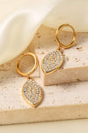Inlaid Rhinestone Leaf Drop Earrings Earrings - Tophatter Daily Deals