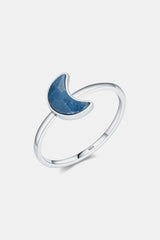 925 Sterling Silver Moon Shape Aventurine Ring Silver Rings - Tophatter Daily Deals