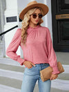 Round Neck Flounce Sleeve Blouse Women's T-Shirts - Tophatter Daily Deals