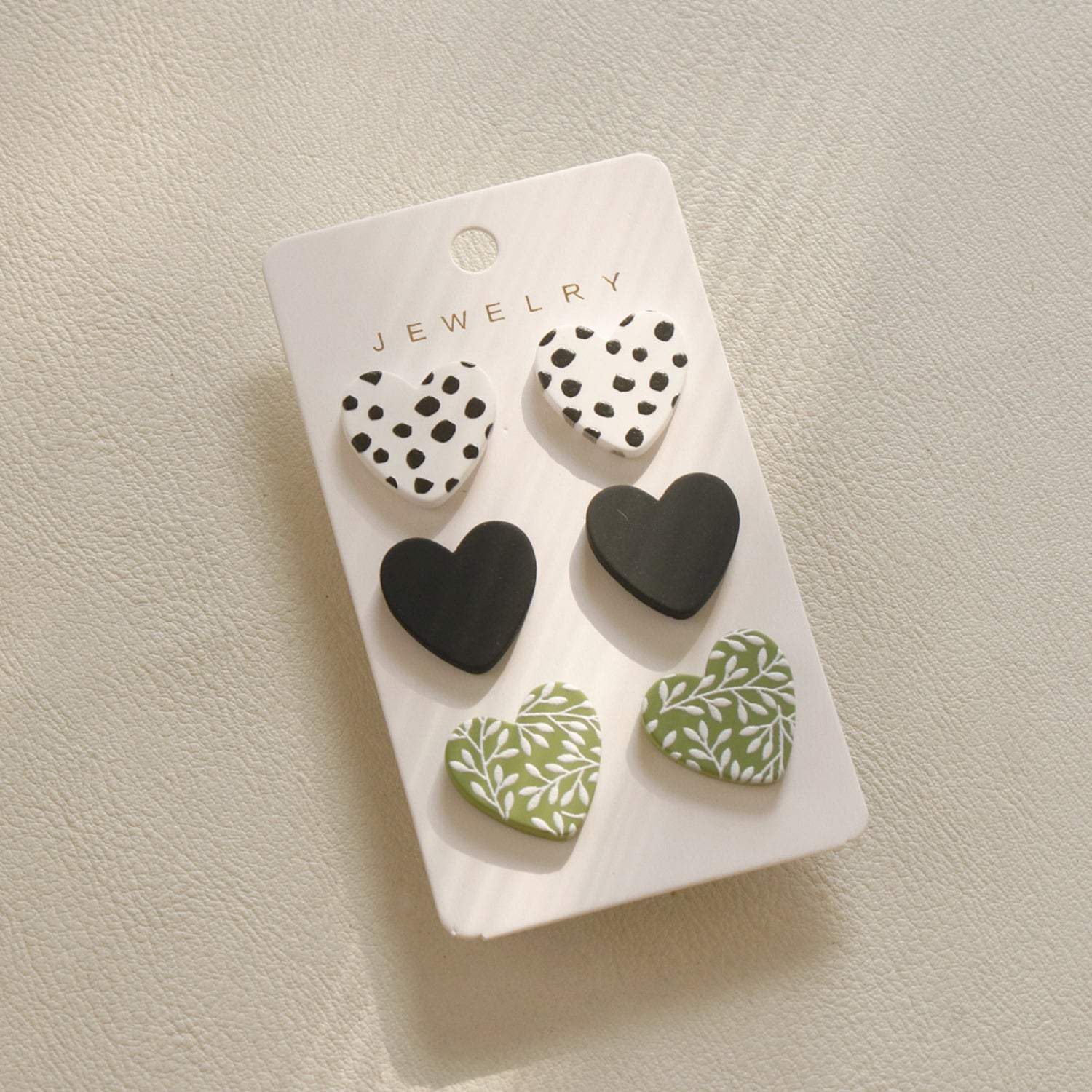 3 Piece Acrylic Heart Stud Earrings White One Size Earrings - Tophatter Daily Deals