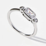 925 Sterling Silver Geometric Zircon Ring Rings - Tophatter Daily Deals