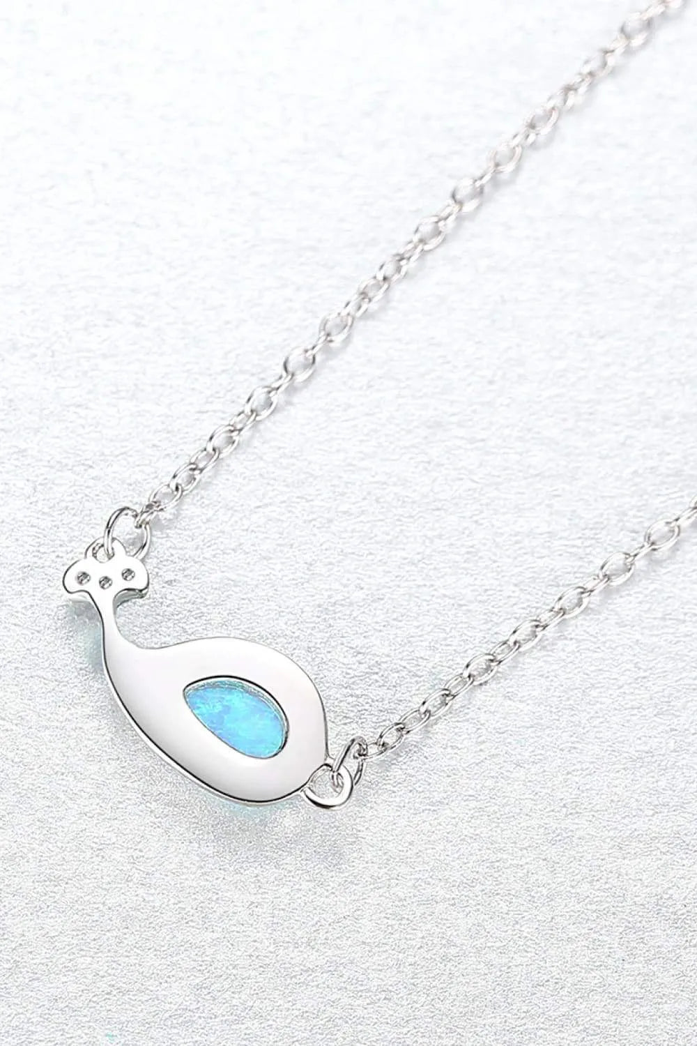 Opal Dolphin 925 Sterling Silver Necklace Opal - Tophatter Daily Deals