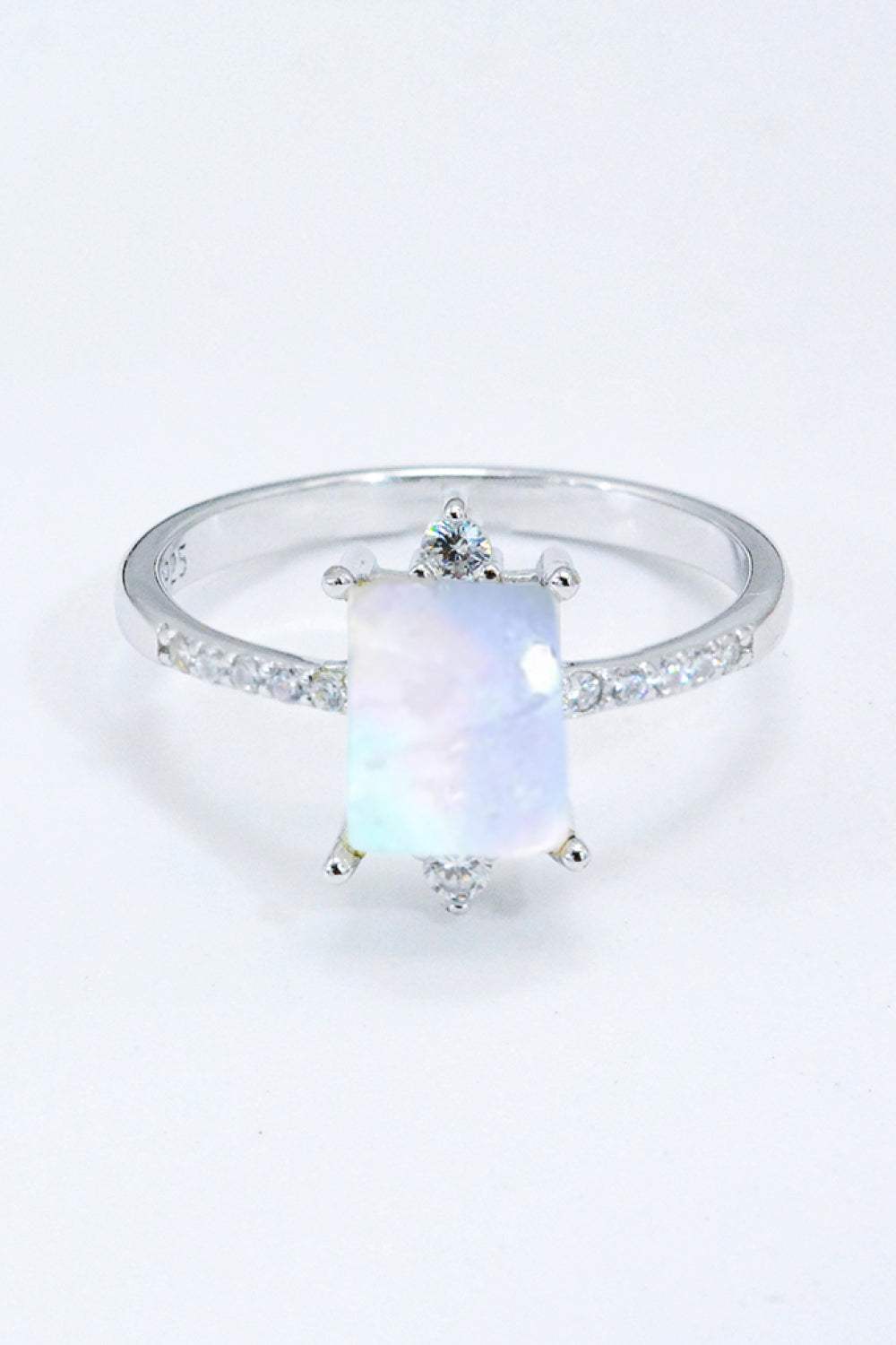 925 Sterling Silver Square Moonstone Ring Moonstone Moonstone - Tophatter Daily Deals