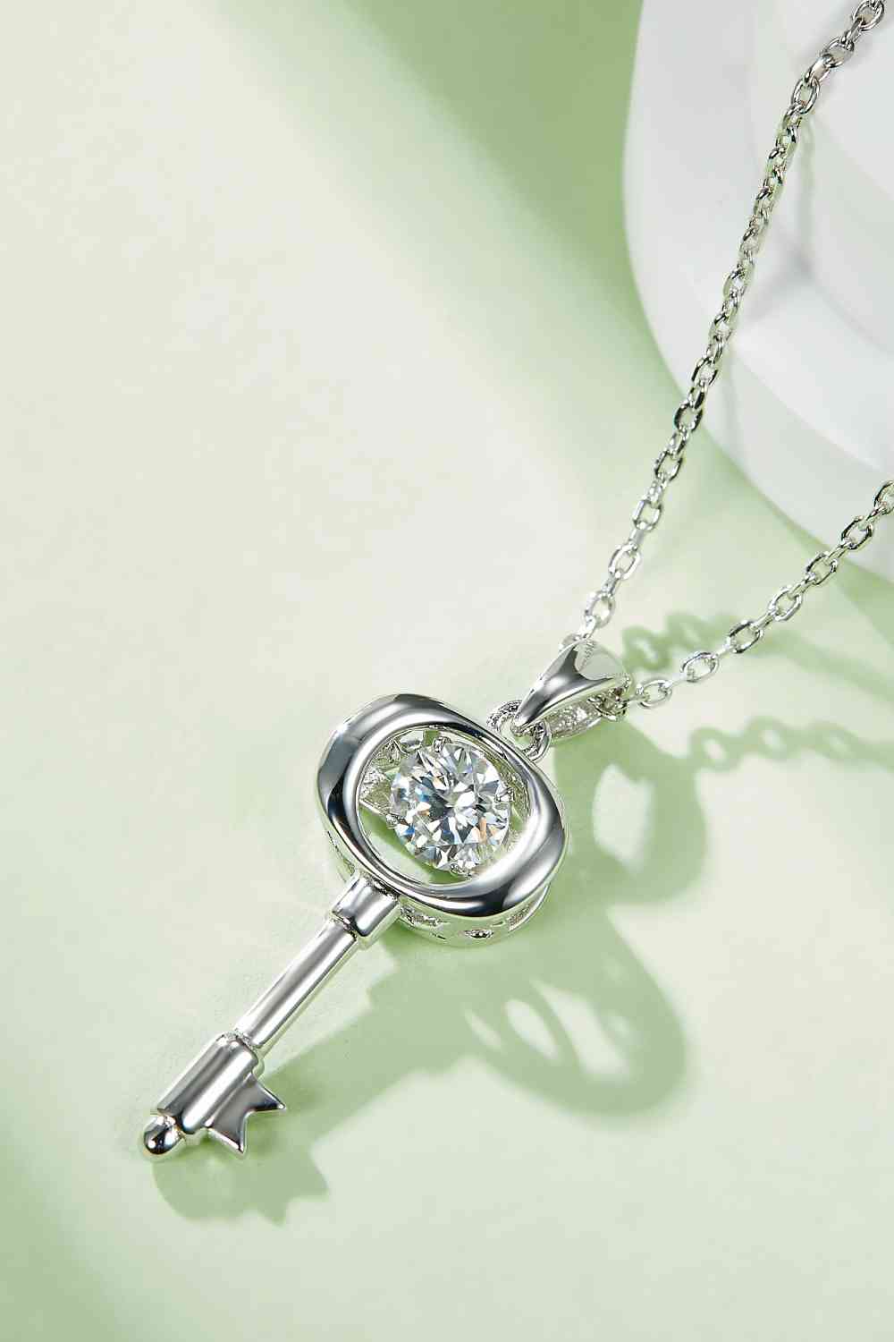 Adored Moissanite Key Pendant Necklace - Tophatter Deals