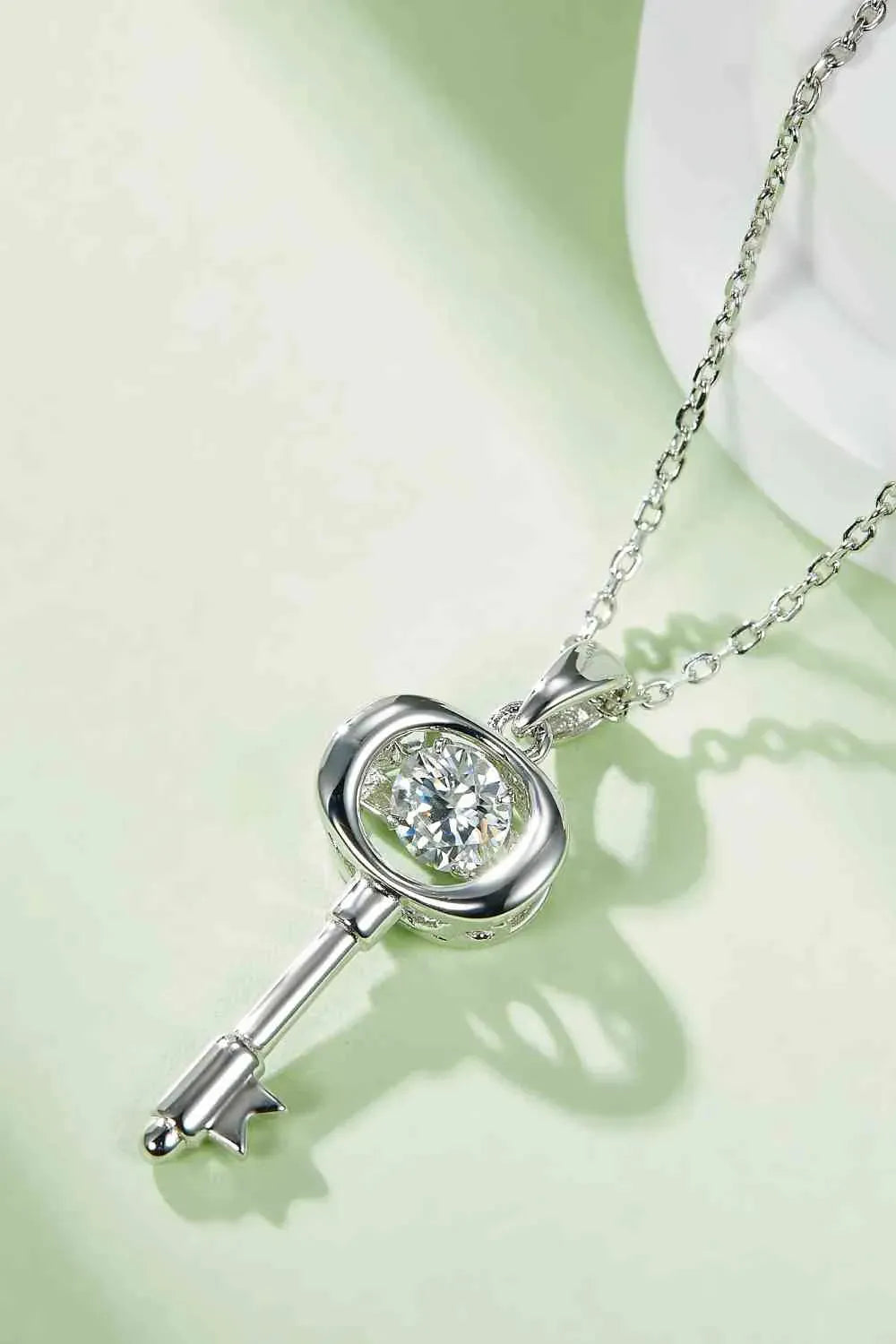 Adored Moissanite Key Pendant Necklace Moissanite - Tophatter Daily Deals