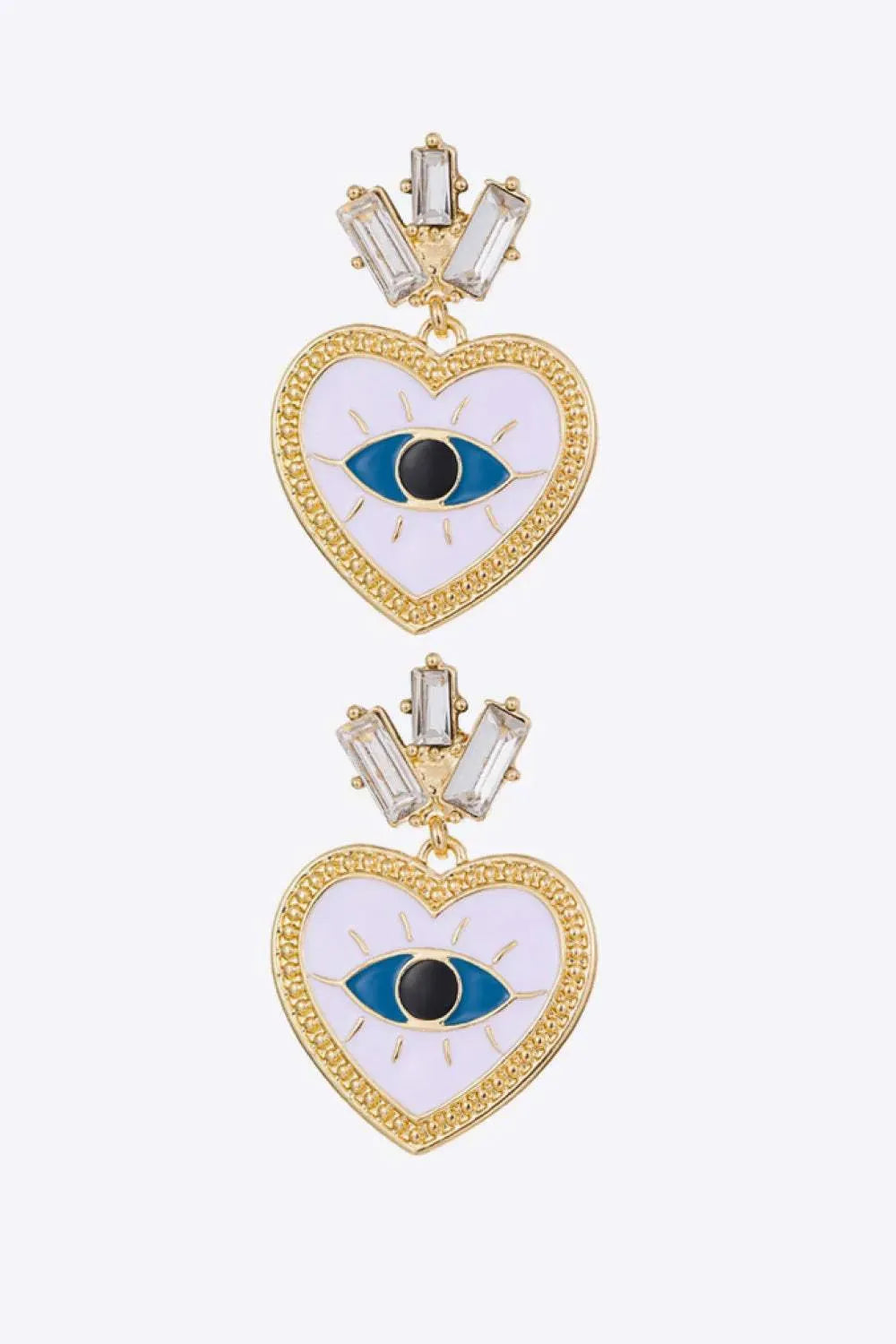 Evil Eye Heart-Shaped Drop Earrings Earrings - Tophatter Daily Deals