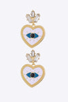 Evil Eye Heart-Shaped Drop Earrings Earrings - Tophatter Daily Deals
