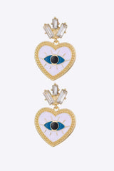 Evil Eye Heart-Shaped Drop Earrings Earrings - Tophatter Daily Deals