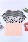 Plus Size Mixed Print Color Block T-Shirt Women's T-Shirts - Tophatter Daily Deals