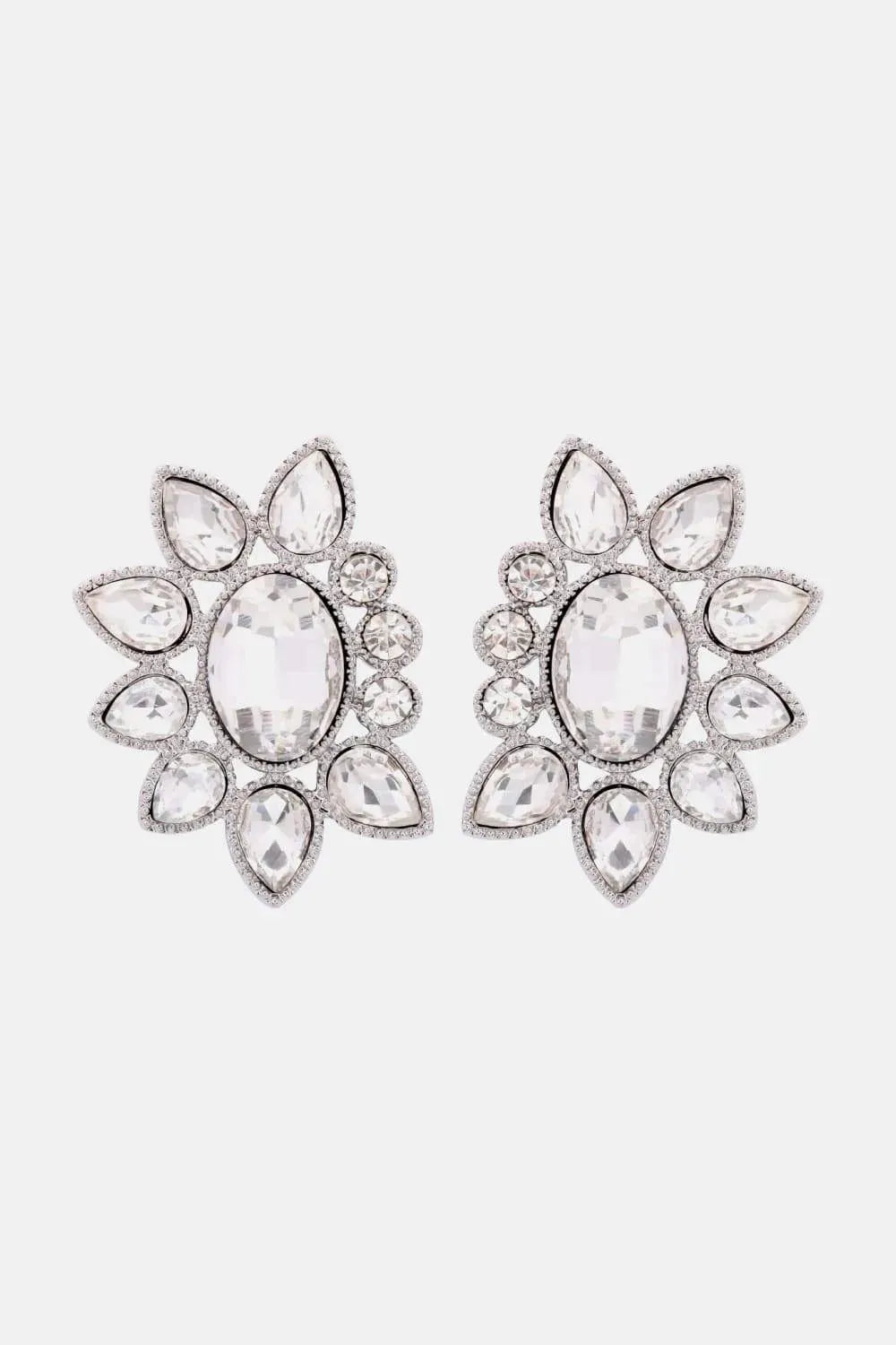 Geometrical Shape Glass Stone Dangle Earrings Transparent One Size Earrings - Tophatter Daily Deals