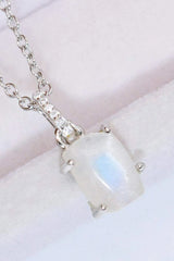 Natural Moonstone 4-Prong Pendant Necklace Moonstone - Tophatter Daily Deals