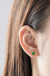 Lab-Grown Emerald Stud Earrings Earrings - Tophatter Daily Deals