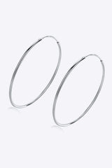 925 Sterling Silver Hoop Earrings Earrings - Tophatter Daily Deals