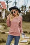 Square Neck Long Sleeve Blouse Blouses - Tophatter Daily Deals