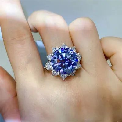 10 Carat Moissanite 925 Sterling Silver Ring Moissanite - Tophatter Daily Deals