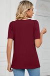 Square Neck Short Sleeve T-Shirt Women's T-Shirts - Tophatter Daily Deals