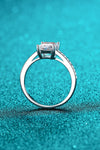 925 Sterling Silver Side Stone Moissanite Ring - Tophatter Deals