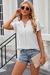 Notched Cap Sleeve T-Shirt Women's T-Shirts - Tophatter Daily Deals