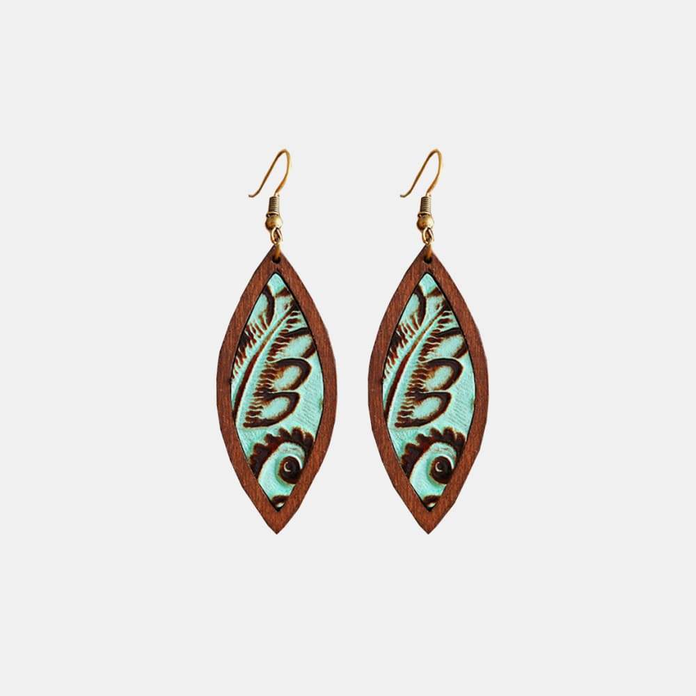 Geometrical Shape Wooden Dangle Earrings Earrings - Tophatter Daily Deals