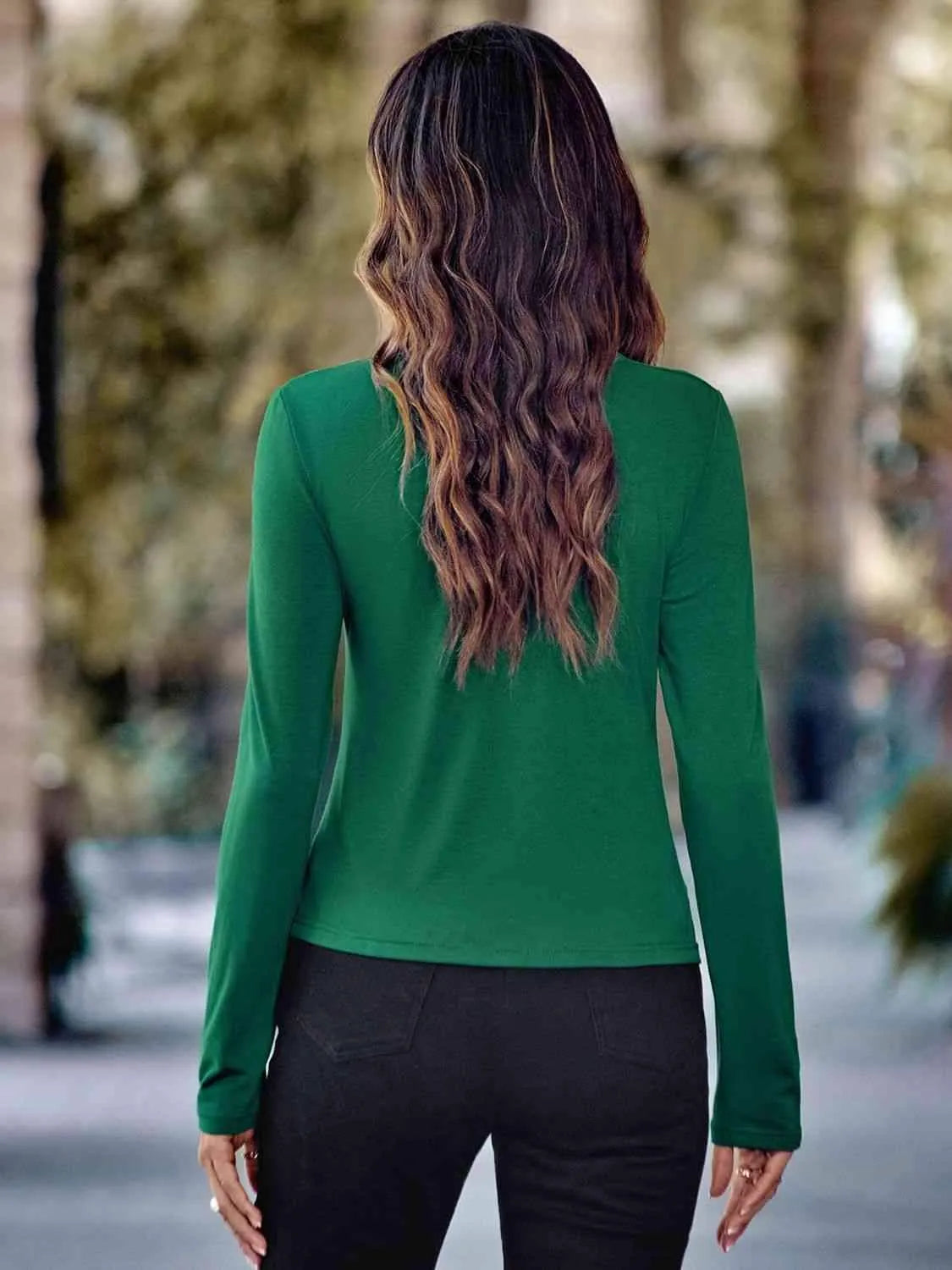 Buttoned Asymmetrical Neck Top Blouses - Tophatter Daily Deals