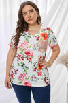 Plus Size Floral Print Sequin Pocket Tee Women's T-Shirts - Tophatter Daily Deals