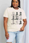 Simply Love Simply Love Full Size Cowboy Boots Graphic Cotton Tee - Tophatter Daily Deals