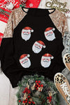 Santa Sequin Long Sleeve Round Neck Top Blouses - Tophatter Daily Deals