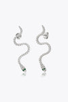 Snake-Shaped 925 Sterling Silver Earrings Silver One Size Earrings - Tophatter Daily Deals