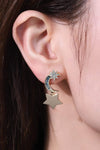 Lasting Wish Inlaid Rhinestone Star and Moon Drop Earrings Gold One Size Earrings - Tophatter Daily Deals