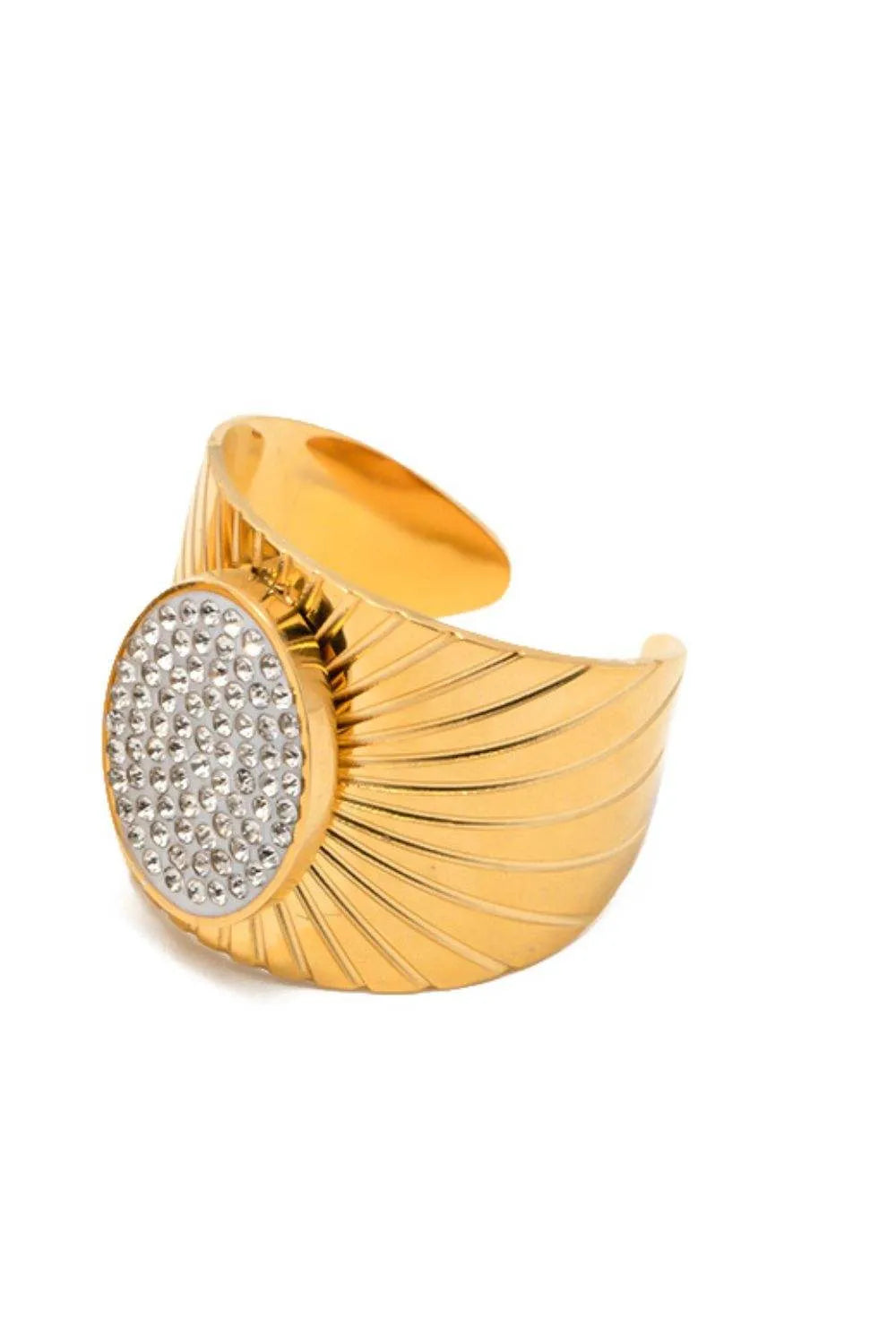 Wide Band Stainless Steel Open Ring Rings - Tophatter Daily Deals