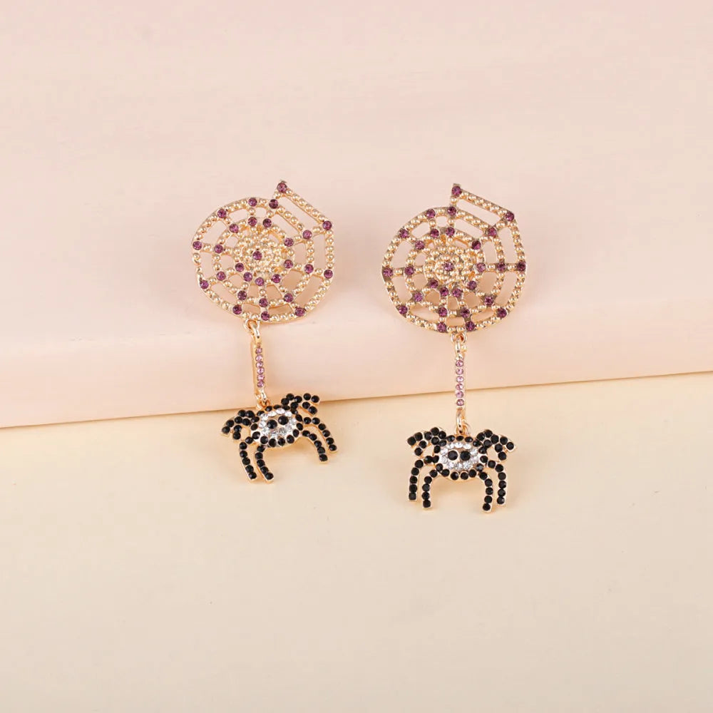 Spider Rhinestone Alloy Earrings Earrings - Tophatter Daily Deals